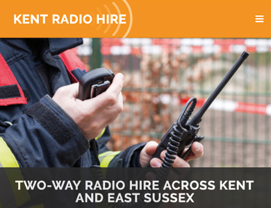 A screenshot of Kent Radio Hire's website